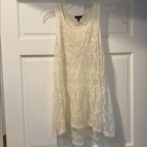 Express Cream Lace Sleeveless Dress